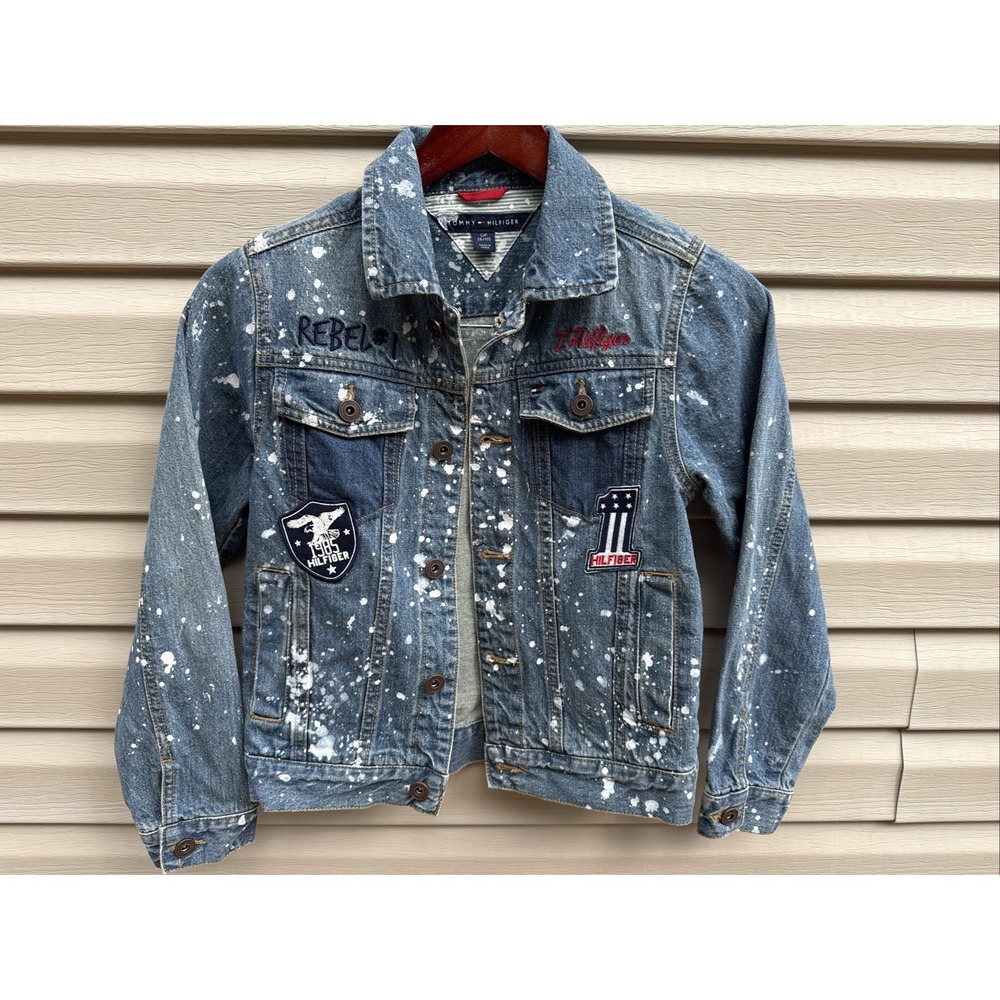 TOMMY HILFIGER BOYS DENIM JACKET sz S (8/10)